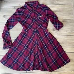 Junior Girl Plaid MIDI Dress